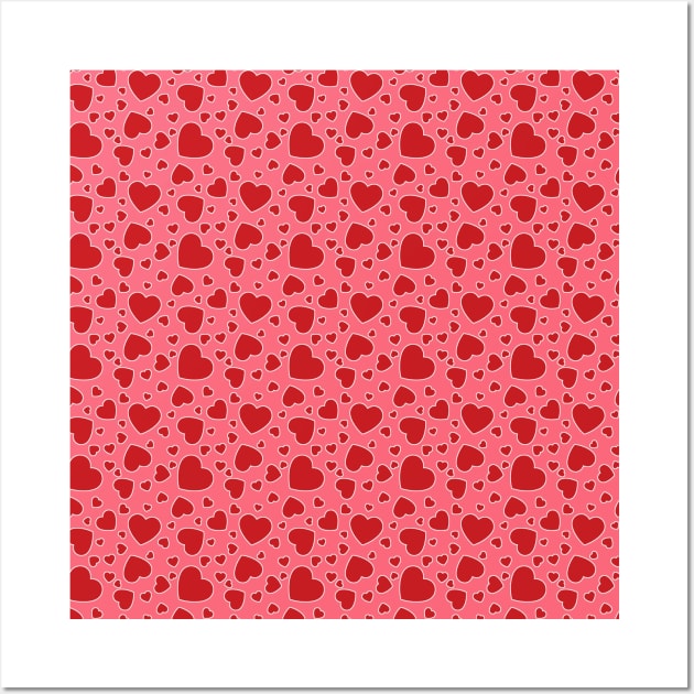 Valentine's Hearts Pattern Wall Art by cottoncanvas